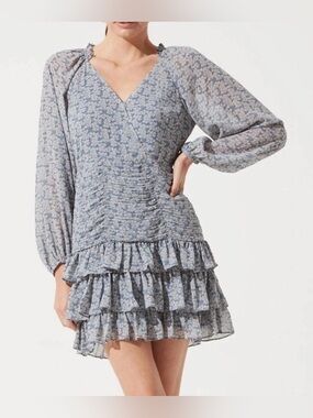 ASTR The Label Tiered Floral Ruffle Mini Dress